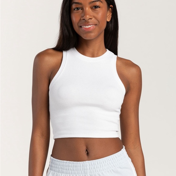 Garage | Garage ribbed white and cropped high neck Tanktop - Picture 1 of 3